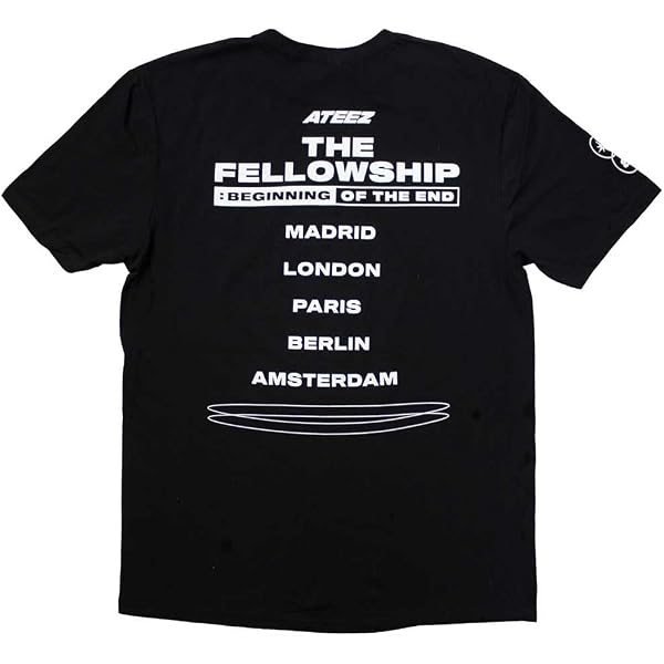 Amazon | ATEEZ公式ツアーマーチデートバックTシャツ, ブラック